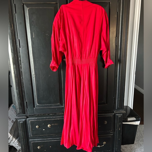 80s M L Vintage IIF Red Maxi western designer Yu-Ching Wu dress - Picture 2 of 4